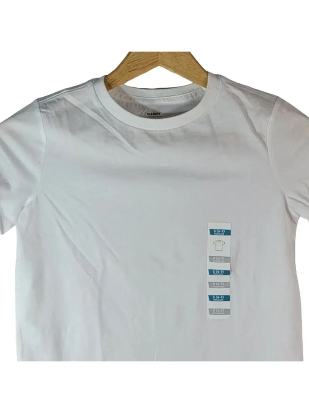 Old Navy Boys Short Sleeve T Shirt White Size 6 Small Crew Neck Layer Solid NEW